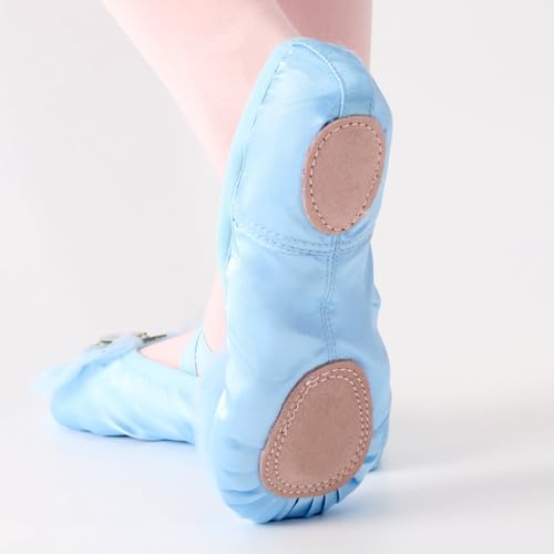 Dance Shoes for Girls, Ballet Shoes Leather Split Sole, Cute Flowers Gym Shoes, Ballet Slippers for Toddler Girls(Toddler/Little/Big Kid)3