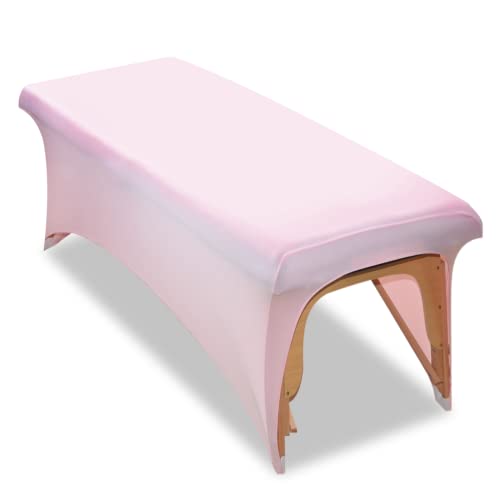 Stretchy Lash Table Cover for Lash Extension Bed Protective Spa Treatment Sheet Set for Lash Bed Topper or Massage Bed (Pink)