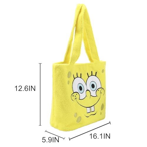 Spongebob Squarepants Character Face Yellow 16" Tote Bag3