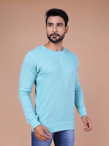 Image of Rupa Colors Waffle Texture Full Sleeves T-Shirt for Men, 100% Cotton with Breathable Fabric, Ribbed Crew Neck, Super Stretchable, Anti-Fungal Dye, Pack of 1