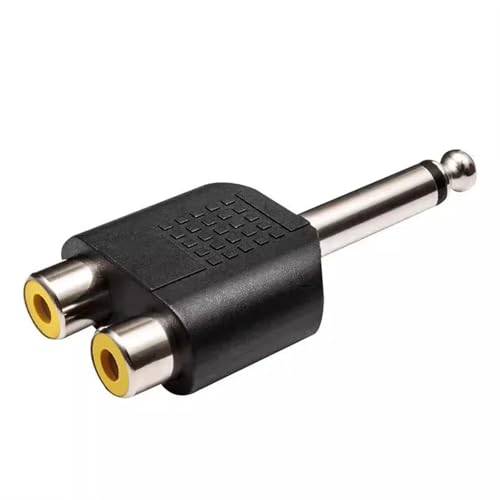 Conector Jack 6.5mm Macho a 2 RCA Hembra Adaptador Audio 5 Unidades 6