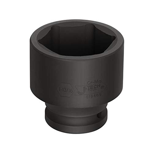 Image of Jetech 3 /4 Inch Drive 1-13 /16 Inch Standard Impact Socket, Made with Chrome Molybdenum Alloy Steel, Heat Treated, 6-Point Design, SAE