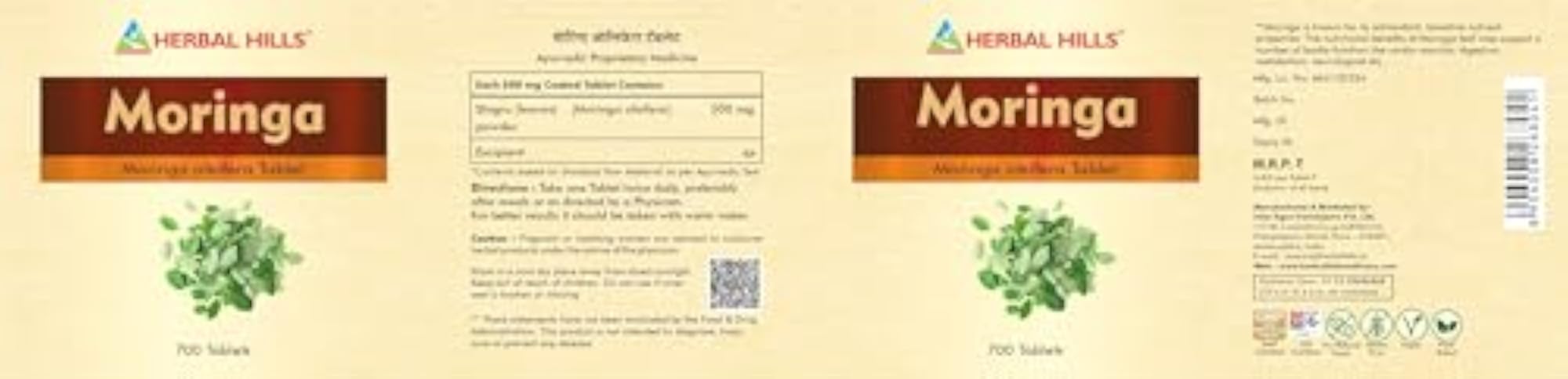 Herbal Hills Moringa Tablets, 700 Tablets (Pack of 4)