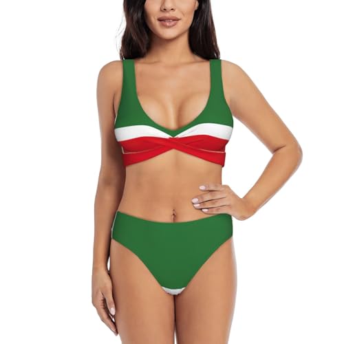 Maillot de bain femme drapeau République tchétchène bikini deux pièces gainant de plage