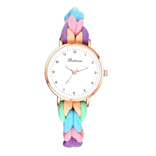 JewelryWe Damenuhr Elastische Haargummi Uhr: Damen Analog Quarz Armbanduhr Bunt Geflochten Stretch Stoffarmband Ultradünne Leichte Haarband Uhr mit Zugarmband - Geschenk für Frauen Mädchen JewelryWe Damenuhr Elastische Haargummi Uhr: Damen Analog Quarz Armbanduhr Bunt Geflochten Stretch Stoffarmband Ultradünne Leichte Haarband Uhr mit Zugarmband - Geschenk für Frauen Mädchen