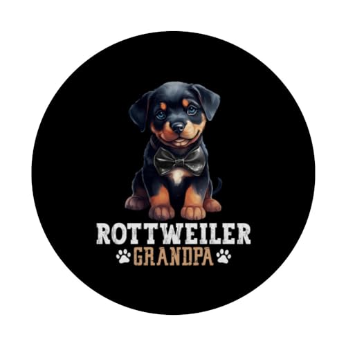 Rottweiler Grandpa Dog Lover Father's Day PopSockets Swappable PopGrip, Black - Image 3