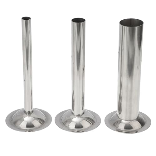 AUTSUPPL Tubes De Remplissage De Saucisse En Acier Inoxydable N°8 – Kit 3 Pièces De Poussoir À Saucisses Robustes – Entonnoir Pour Farce À Viande Hachée Maison Cuisine Polyvalent
