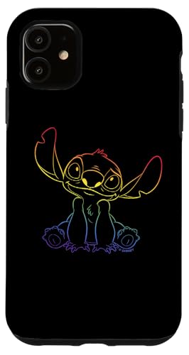 Coque iPhone 11 Stitch Pride arc-en-ciel antichoc et anti-rayure