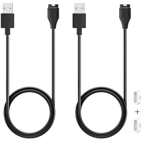 Charger for Garmin Instinct, Instinct 2, Instinct 2S, Instinct 2X, Replacement Charging Cable USB Cord with White Charger Port Dust Plug for Garmin Instinct Smart Watch (2Pack) Cover
