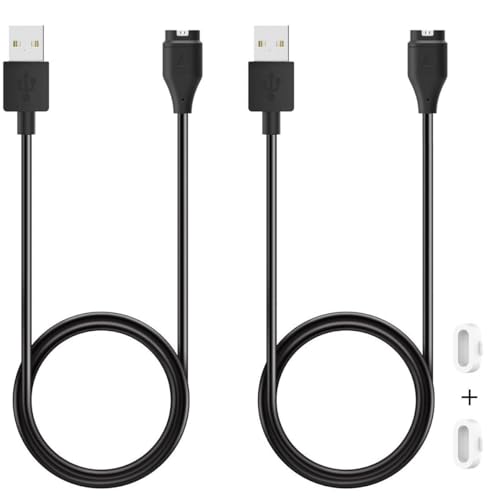 Charger for Garmin Instinct, Instinct 2, 2S, 2 x Smartwatch, Replacement USB Charging Cable with White Dust Plug (Pack of 2)