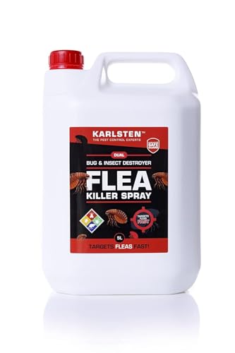 Karlsten Flea Killer 5 Litre | Fast-Acting Spray | Kills Fleas, Flea Eggs & Larvae on Contact | Long-Lasting Flea Control for Homes, Carpets & Upholstery