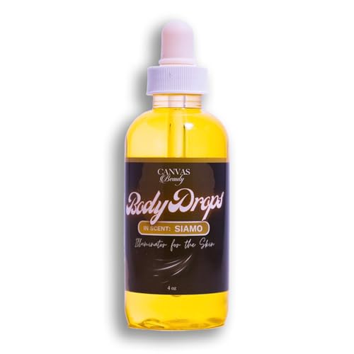 Canvas Beauty Body Drops – Siamo Coconut Oil Fragrance Body Oil, Hydrating Perfume Body Drops for Soft Radiant Skin, 4 oz