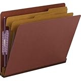 SMD26860 - Smead 26860 Red End Tab Pressboard Classification Folders with SafeSHIELD Fasteners