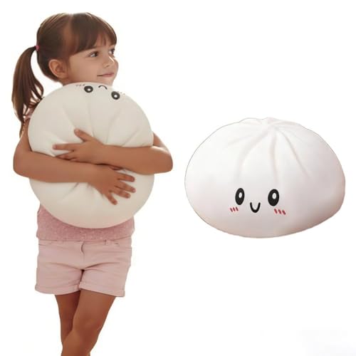 COCEQUC Jumbo Dumpling Pillow,Cute Soft Stuffed Dumpling Squeeze Toy,Kawaii Dough Ball Steamed Bun Squishies,Stress Relief Fidget Toy for Adult