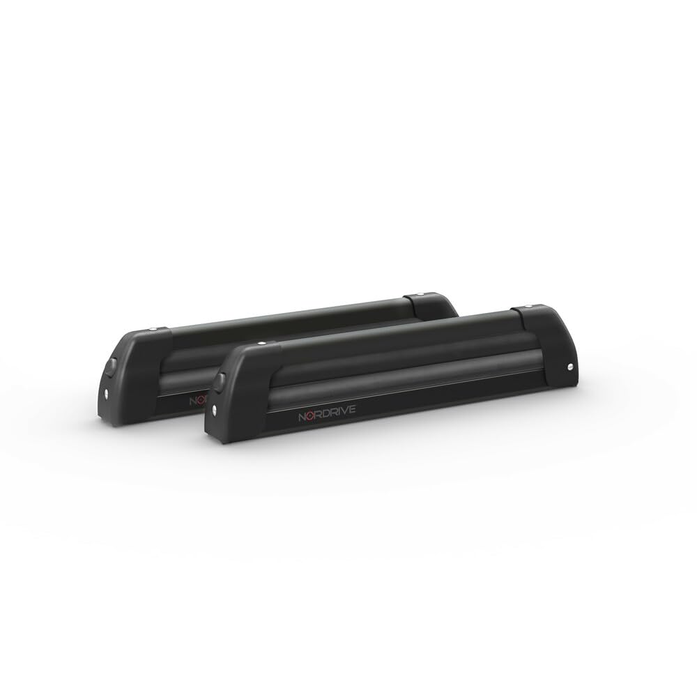 NORDRIVE N40012 Nordic-King Evo Aluminium NK-40, portasci per Barre da Tetto - Nero