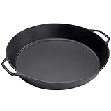 Lodge 17 Inch Pre-Seasoned Cast Iron Skillet - Dual Assist Handles - Use in the Oven, on the Stove, on the Grill, or Over a Campfire - Black