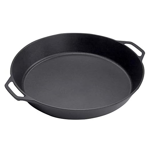 Lodge 43.18 cm / 17 inch Pre-Seasoned Cast Iron Round Skillet/Frying Pan