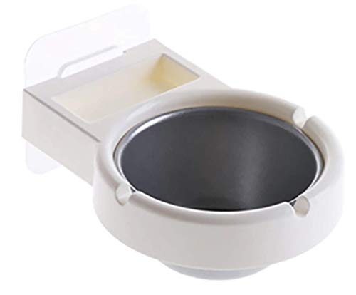 Image of KolorFish Wall Mounted Ashtray, Ashtrays for Cigarettes, Cigarette Holder for Home, Office, Toilet, Bathroom (White)