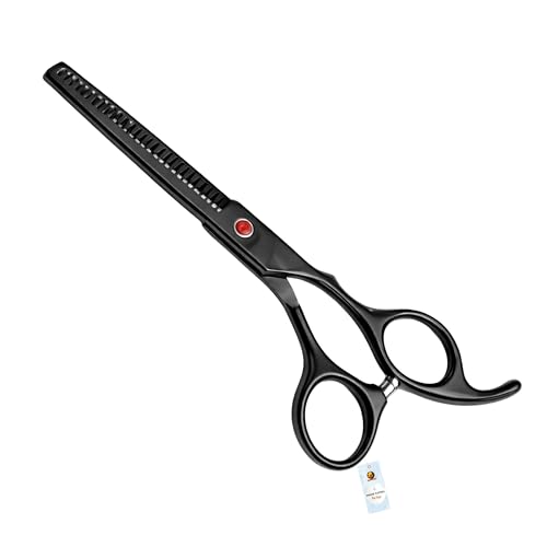 Image of Foodie Puppies Professional Dog Thinning Scissors with Teeth - Black Grooming Shears for Dogs & Cats | Stainless Steel, Smooth Cut, Ergonomic Handle for Salon & Home Pet Grooming Daily Use