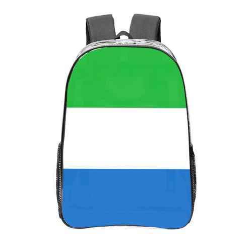 Sac à dos transparent avec poches et motif Sierra Leone imprimé noir One Size