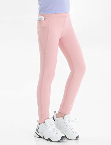 Girls' Active Leggings Kids Dance Running Yoga Pants Stretchy High Waist Tight Pants with Pockets 5-11Y3