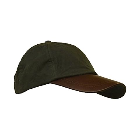WALKER AND HAWKES - Wax Brunswick Baseball Cap w/Leather Peak - One-Size - Olive Cover