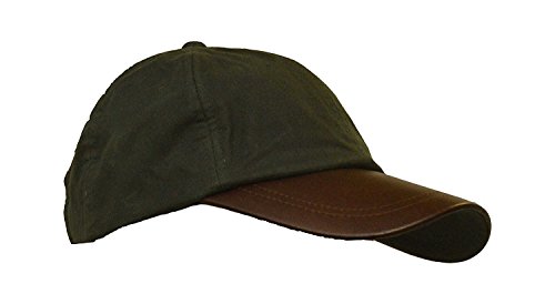 Walker & Hawkes - Casquette en Coton ciré - Unisexe - visière en Cuir - Olive - Taille Unique Cover