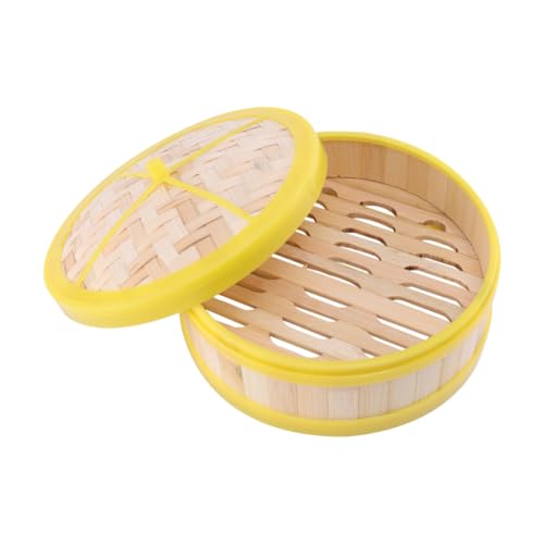 Zerodeko Vaporera De Bambú Con Tapa Para Cocinar Dim Sum Dumplings Verduras y Arroz Ecológica y Resistente