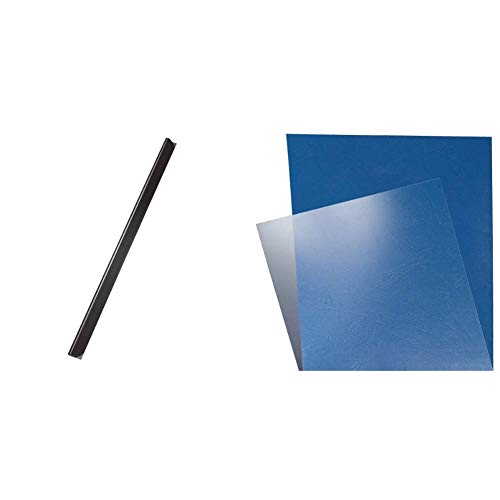 Leitz 21768 Klemmschiene bis 30 Blatt, 50 Stück, schwarz & 73860003 Deckblatt Klarsichtfolie, A4, 100 Stück, glasklar