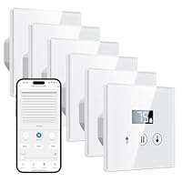 6 Stuks Aangesloten Rolluikschakelaar, 80 X 80 Mm, Intelligente Touch Schakelaar Lcd Display 6 Stuks Aangesloten Rolluikschakelaar, 80 X 80 Mm, Intelligente Touch Schakelaar Lcd Display