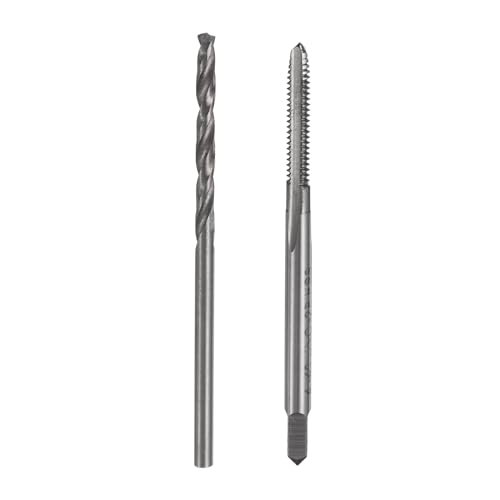 Image of sourcing map Tap & Drill Bit Set, 1pcs 4-40 UNC Straight Flute Thread Taps and 1pcs 2.3mm Twist Drill Bits, HSS6542 Screw Tapping Threading Tools