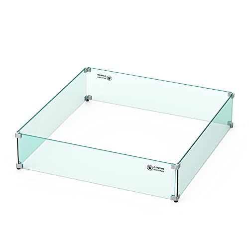 Skyflame Fire Pit Glass Wind Guard Square, 30" x 30" x 6" by Skyflame - Used condition - US$98.99