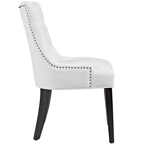 Modway Regent Modern Tufted Faux Leather Upholstered Two Dining Chairs With Nailhead Trim In White #TOP5