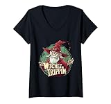 Femme Witches Be Trippin Funny Halloween Magicien Sorcière Halloween T-Shirt avec Col en V