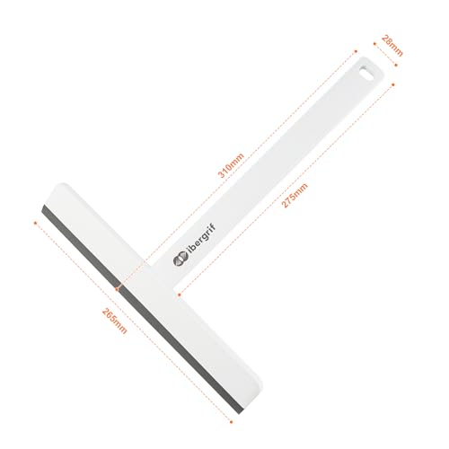 Ibergrif M34102 Escobilla de Goma, Limpiacristales de Ducha, Rasqueta Mampara, para Ventanas y Puertas de Cristal en Baños, Coches y Oficinas, Blanco - imagen 2