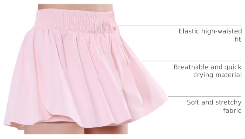 Image of EXARUS Girls Butterfly Shorts Athletic Flowy Cheer Dance Skorts Teen