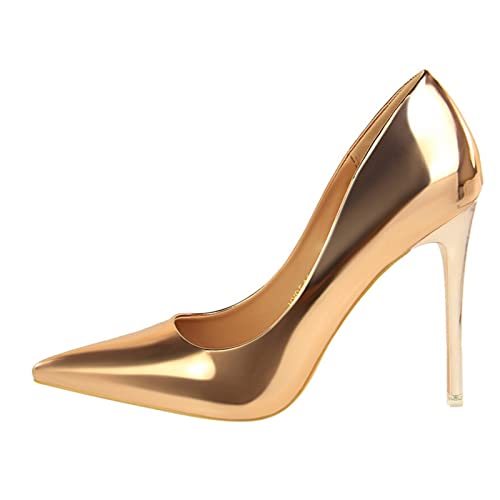 Chaussures de Bureau à Talons Hauts Fins en Cuir Noir pour Femme