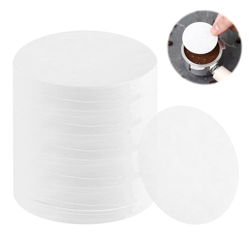 300 Pièces Filtres en Papier à Expresso de 53 mm, Filtres en Papier Expresso, Filtre à Café Ronds en Papier Blanc, Filtre à Café Ronds de Remplacement...