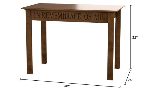 Solid Wood Walnut Finish in Remberence of Me Altar Church Communion Table 48"