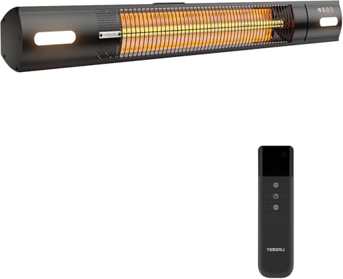 YESERLl Electric Patio Heater with LED Light- 1500w Outdoor Fast