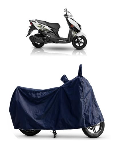 Image of Shield Heavy Duty Scooty Cover for Suzuki Avenis 125 | All-Season, Tear-Proof Fabric | with Side Mirror Pocket & Buckle Belt | Suzuki Avenis 125 Scooty Cover (Blue)