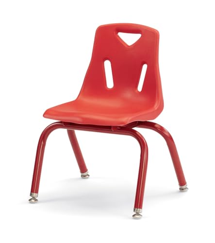Image of Berries Jonti-Craft 8122JC1008 Stacking Chair with Powder-Coated Legs, 12 inch Height, Red