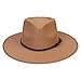 JK Home Sombrero Fedora de ala ancha - Gorra Panamá de fieltro de lana - Talla única unisex mujeres hombres - Banda de cuero trenzada negra, Caqui Trenzado Cuero, Talla única