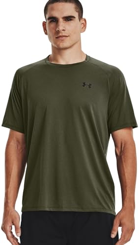 Under Armour Men's Velocity 2.0 Short Sleeve T Shirt, (390) Marine OD Green / / Black, XX-Large