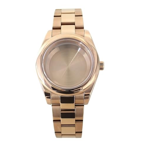 [TSDRCSQ] 1�� 36mm �X�e�����X�X�`�[�����r���v�P�[�X ���E���h�G�b�W �T�t�@�C�A�K���X NH35 NH36 /34 �~���^ 8215 ���[�u�����g �I�C�X�^�[�o���h �X���C�h�o�b�N���p(Rose Gold D,Miyota 8215)