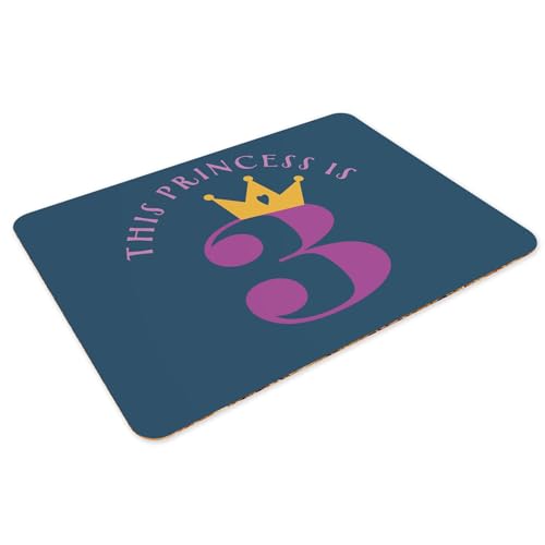 Sets de table bleu liège grand format napperons souples anniversaire princesse - 3