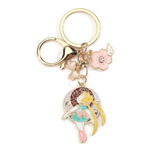 Sailor Moon - Llavero con figura de anime, recuerdo de dibujos animados para bolsos, regalo para niñas y adolescentes, dorado, S