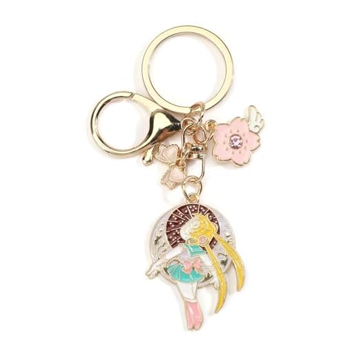 Sailor Moon - Llavero con figura de anime, recuerdo de dibujos animados para bolsos, regalo para niñas y adolescentes, dorado, S