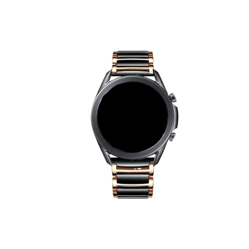 20mm �Z���~�b�N���^���E�H�b�`�X�g���b�v Samsung Galaxy Watch 7 6 5 4/ Classic/ 5 Pro�p (���[�Y�S�[���h�u���b�N�AWatch 6 Classic 47mm)