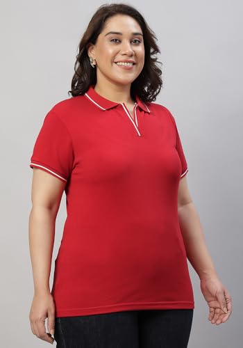 Image of Wear Your Opinion Women's Plus Size Tipped Collar Neck Polo Tshirt
